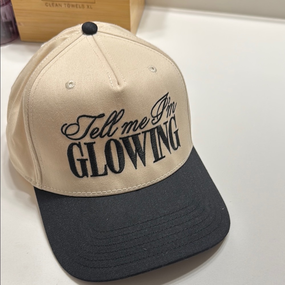 Stylish Cream and Black Embroidered Cap